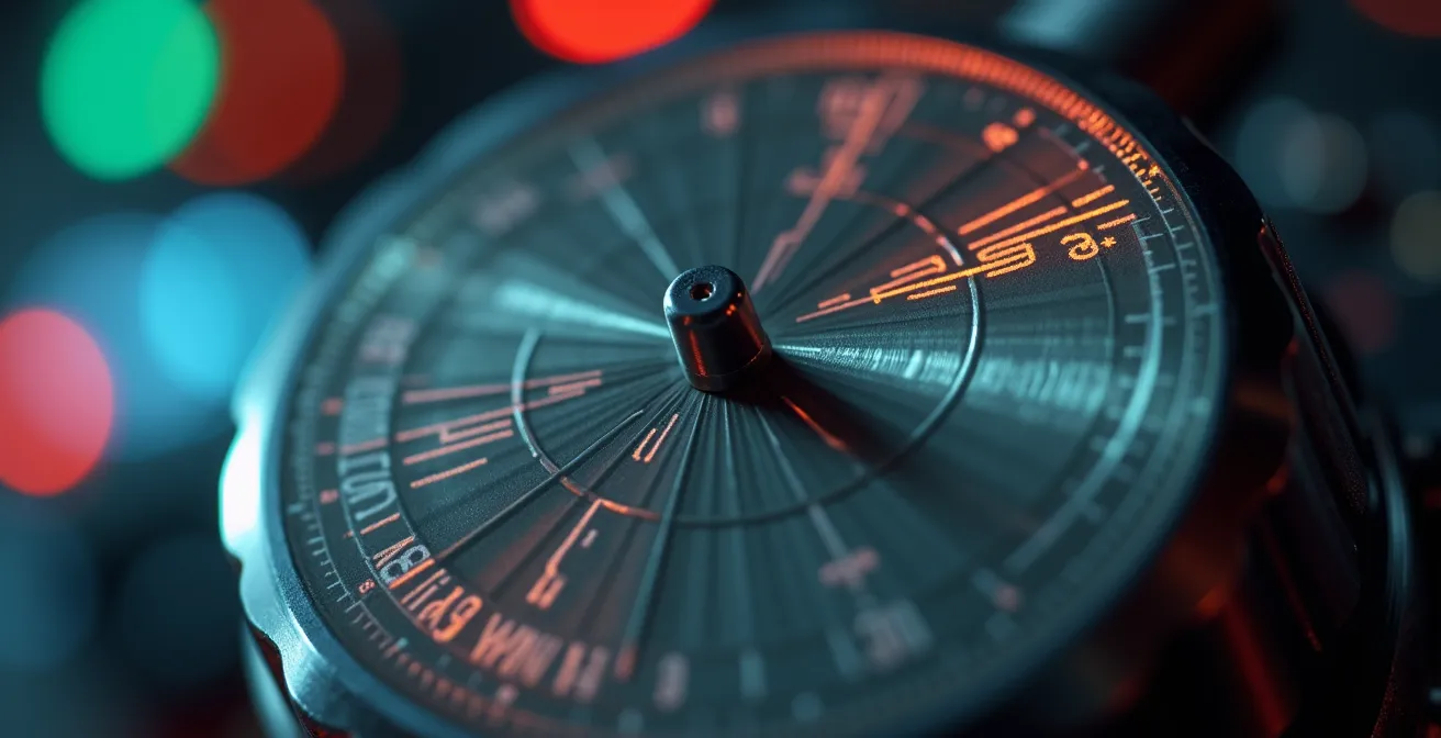 Vue macro d'un appareil de mesure thermique professionnel avec textures métalliques